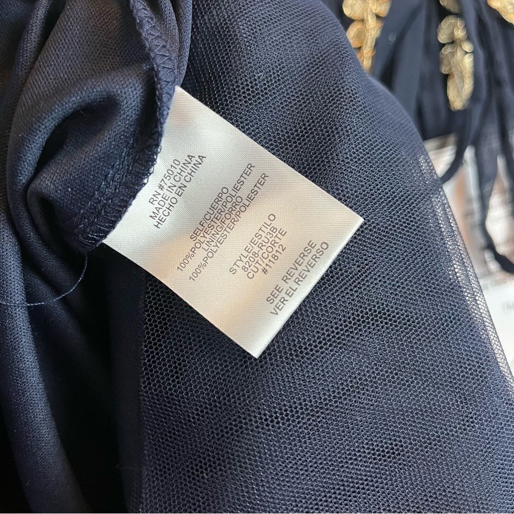 City Studio Special Occasion Strapless Dress Juniors Navy & Gold 5 NWT - Picture 10 of 14